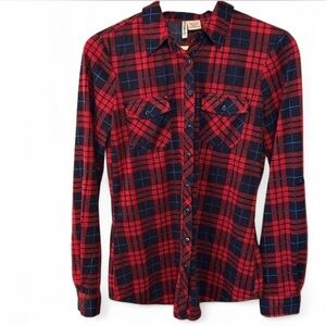 Passport Red and Blue Plaid Button Down Shirt